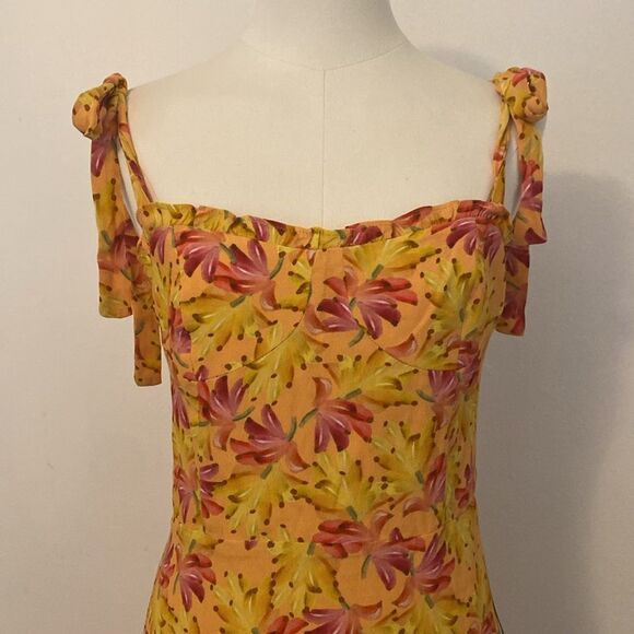 Kourt Bustier Style Banana Print Tropical Mini Dress Size 6 - Picture 3 of 14